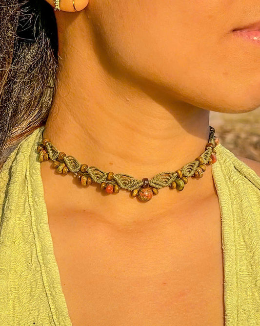 UNAKITE WAVE CHOKER green