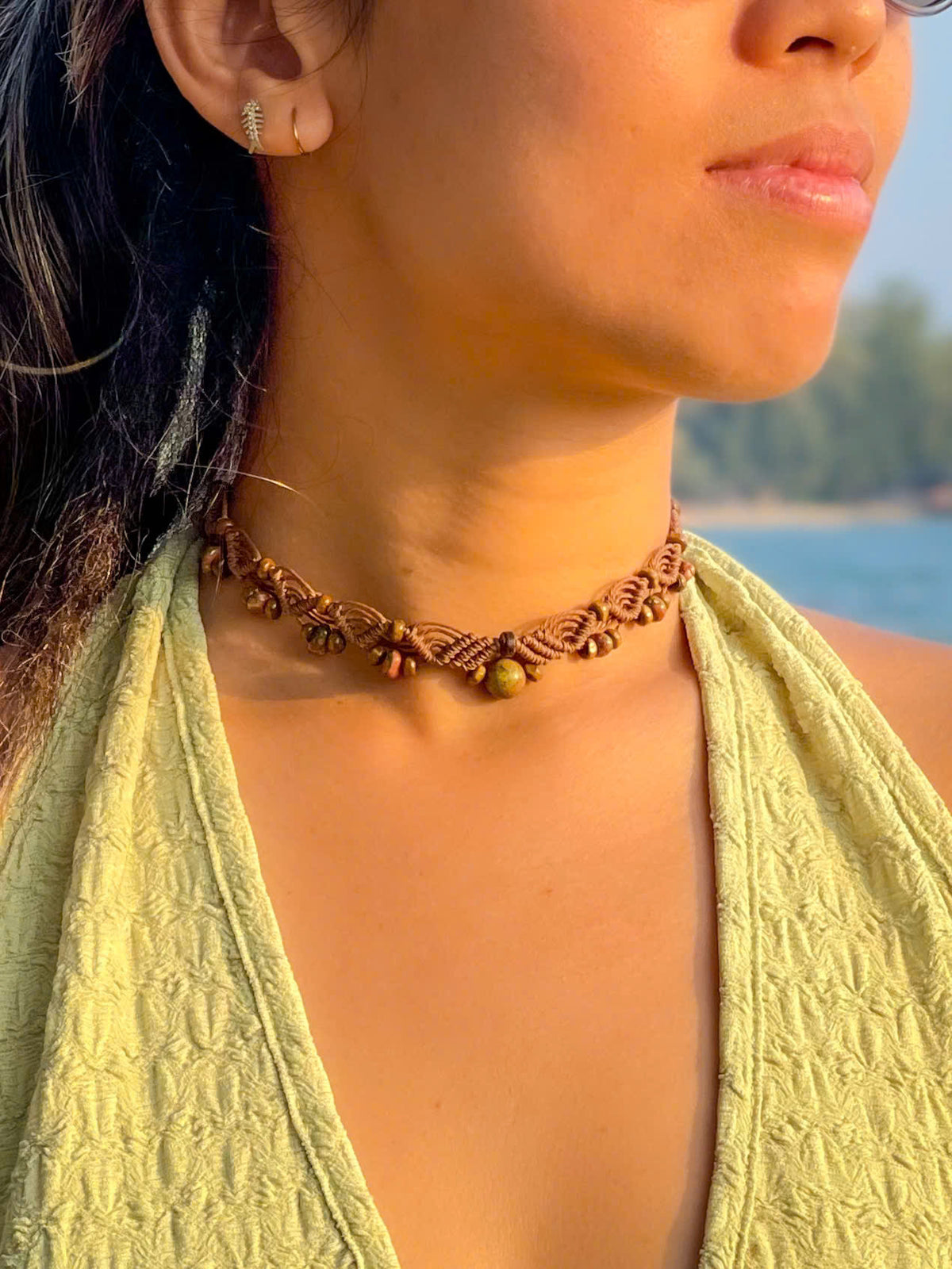 UNAKITE WAVE CHOKER brown